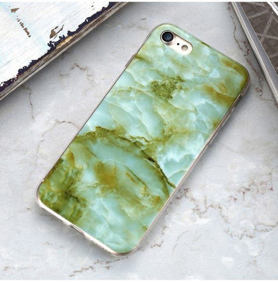 Etui do iPhone SE2022/SE2020 /8/7 elastyczne zielony marmur