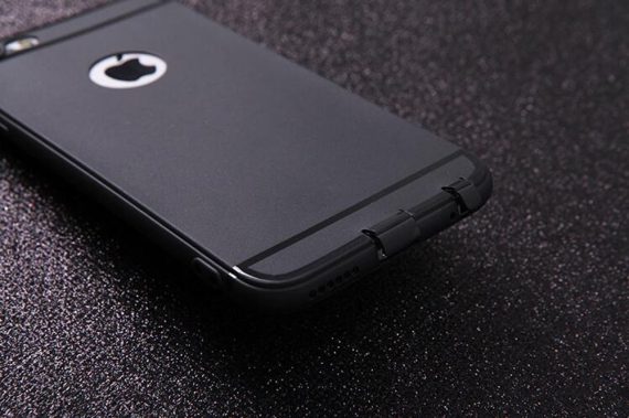 Elastyczne cienkie etui do Iphone 6 Plus/6S Plus - czarny silikonowy matowy case