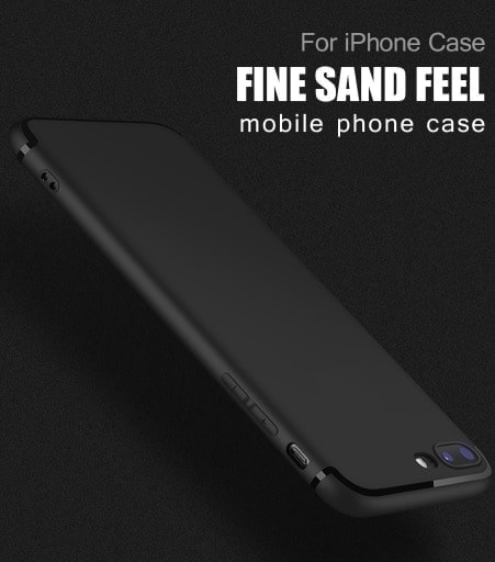 Elastyczne cienkie etui do Iphone 6 Plus/6S Plus – czarny silikonowy matowy case