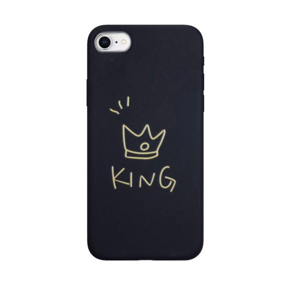 Etui do iPhone SE2020/8/7 silikonowe czarne dla niego KING