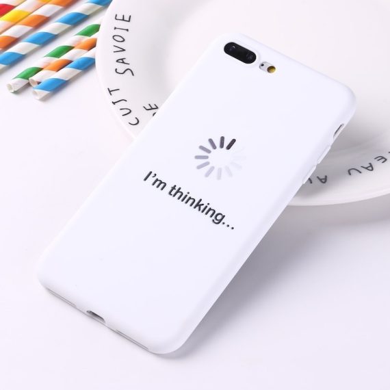 Silikonowe miękkie etui z napisem do Iphone 6 Plus/6S Plus -białe