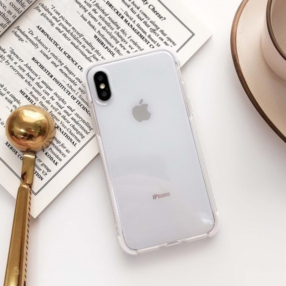 Etui iPhone 6/6S case transparentny GLITTER brokat miękka obudowa iPhone 6/6S Boki Białe