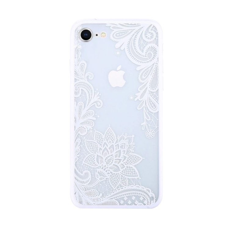 Etui Iphone 7 8 Koronka Kwiat Biały 1=2