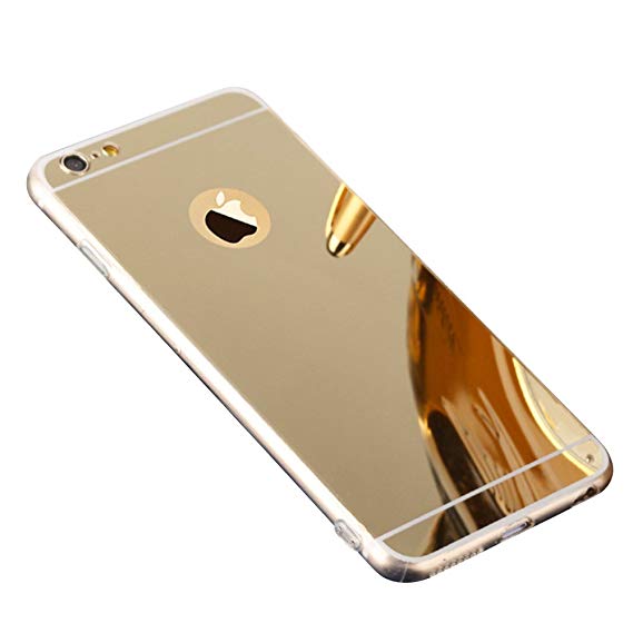 Etui do Iphone X/XS silikonowe lustrzane złote