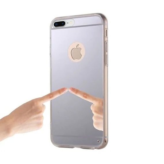 Silikonowe etui Iphone 7 Plus / 8 Plus miękki case LUSTRO  miękka obudowa, mirror case – SREBRNY
