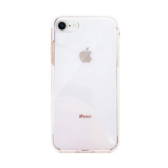 Etui do iPhone SE2020/8/7 transparentne brokatowe z białymi bokami