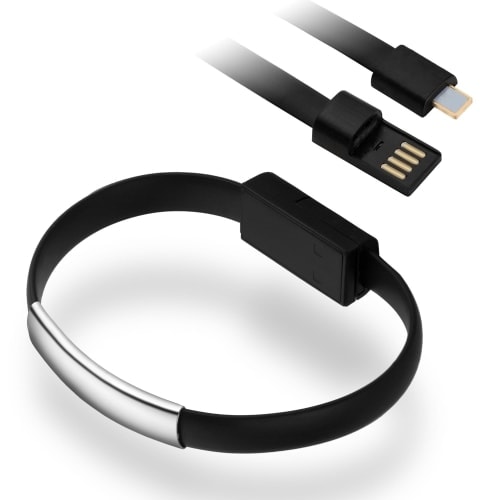 Kabel USB > Lightning iPhone Bransoletka czarna