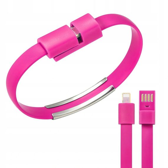 Kabel USB > Lightning iPhone Bransoletka różowa