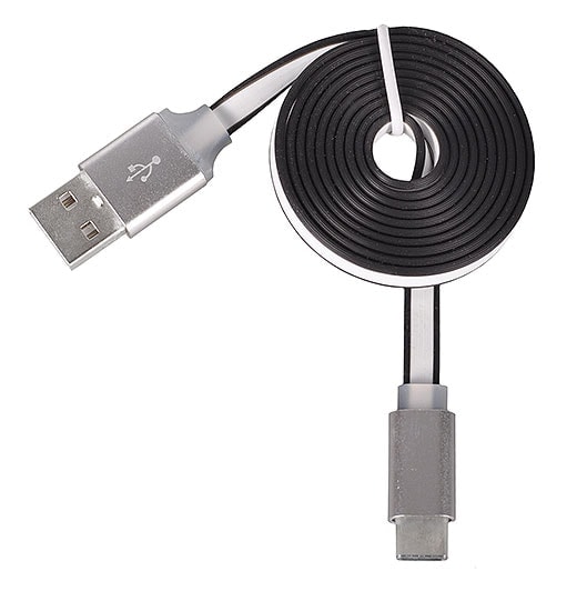 Kabel USB – SLIM metalowe końcówki USB TYP C 1 Metr BIAŁY (fast charge)