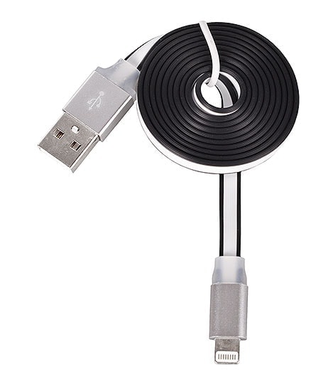Kabel USB – SLIM metalowe końcówki IPHONE /7/8/X/XR/XS/11/SE2020/12 Lightning ładowarka iPhone 1 Metr BIAŁY