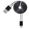 Kabel USB – SLIM metalowe końcówki iPhone lightning (wszystkie modele) ładowarka iPhone 1 Metr CZARNY