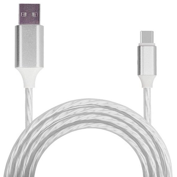 Kabel USB – FLOW USB Typ C 1 Metr SREBRNY (fast charge)