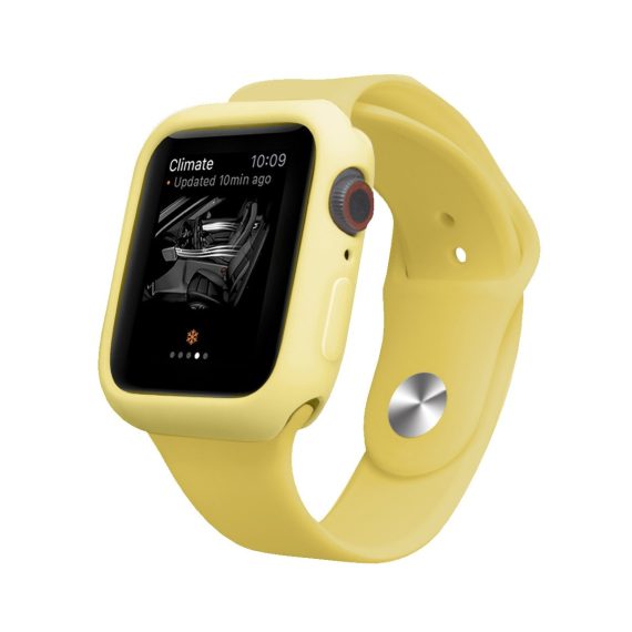 Silikonowy zestaw pasek i etui obudowa do zegarka Apple Watch 6/5/4/SE 44 mm – pastelowy żółty kolor