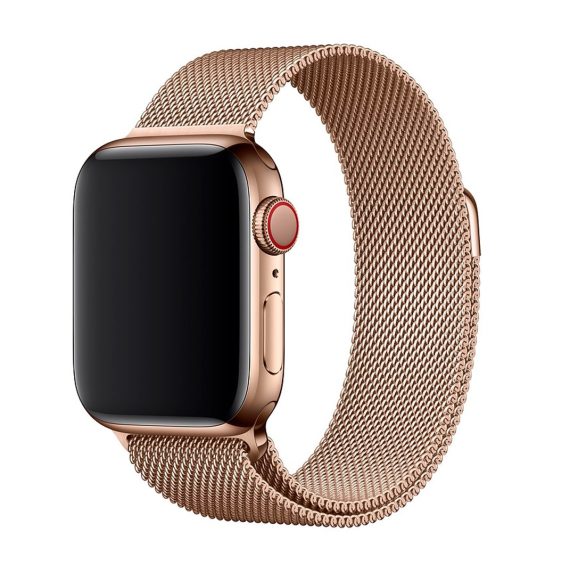 Złota bransoleta milanese elegancka do Apple Watch 8 / 7 / 6 / 5 / 4 / 3 / SE 41/40/38 mm – czerwone złoto