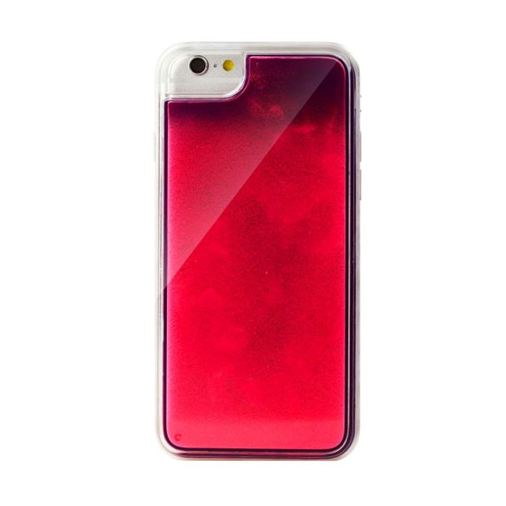 Etui do iPhone SE2022/SE2020 /8/7 ekskluzywne z piaskiem świecącym w ciemności bordowo-różowe