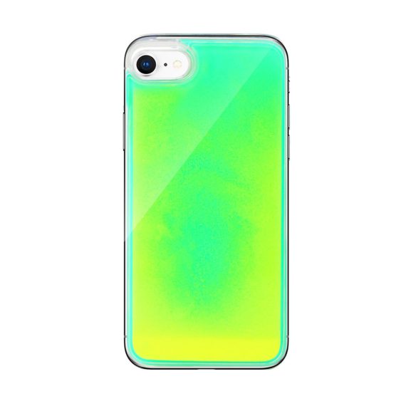 Etui do iPhone SE2022/SE2020 /8/7 ekskluzywne z piaskiem świecącym w ciemności kolor żółto-zielony