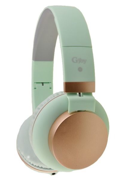 Słuchawki nauszne GJBY + mikrofon do rozmowy model GJ-18 Zielony ze złotem