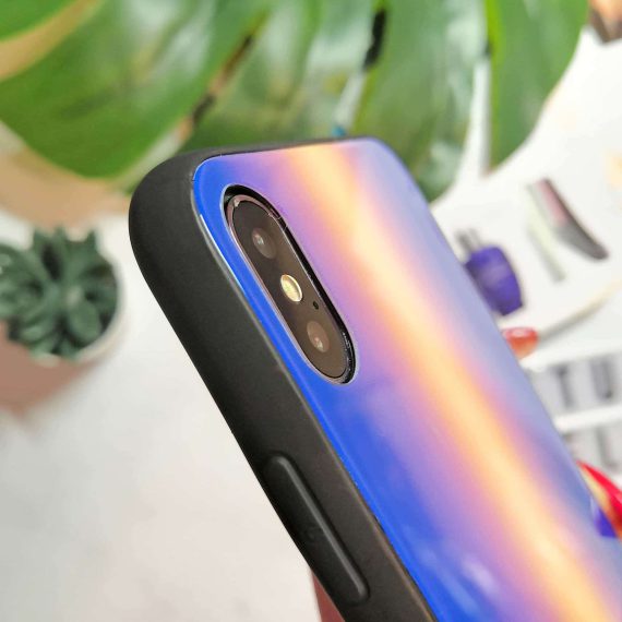 Etui do iPhone X/XS stylowe szklane zielone