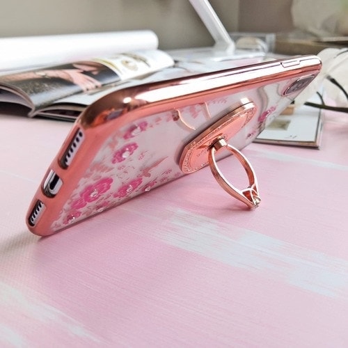 Etui Róże Przezroczyste Diament Silikonowe Z Uchwytem Różowe Iphone X Xs 4 Scaled