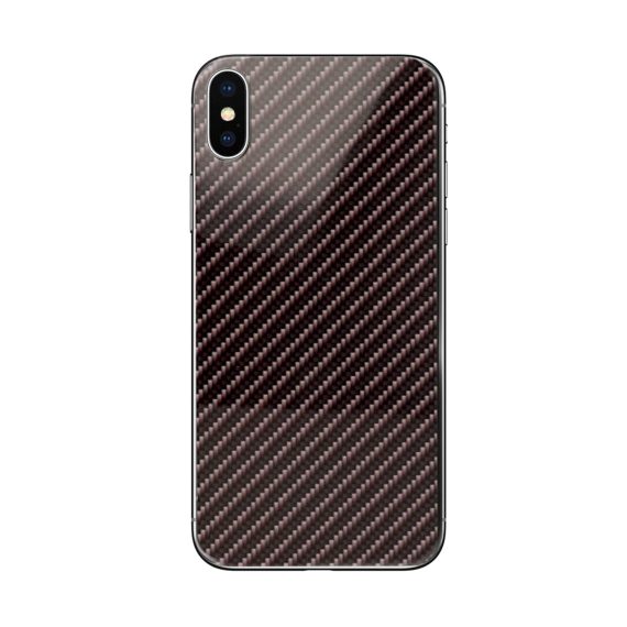 Etui Carbon Glass Case do Iphone Xs Max Ciemnoszary