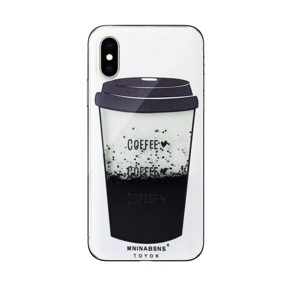 Etui do iPhone X/XS ekskluzywne kubek kawy z płynem