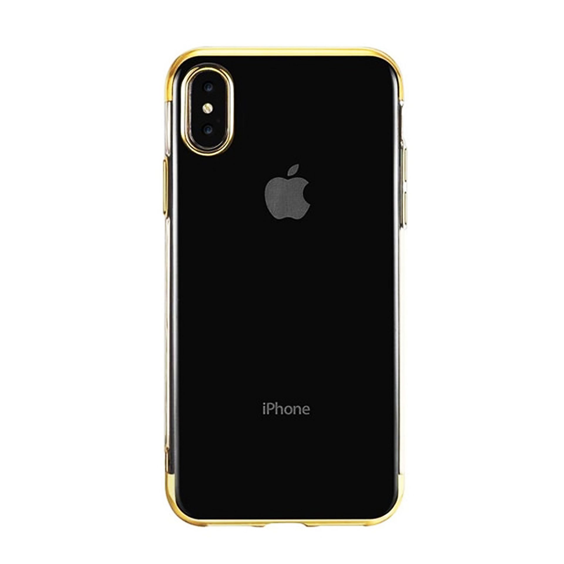 Etui do iPhone X/XS transparentne ze złotym akcentem