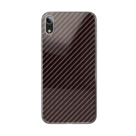 Etui Carbon Glass Case do Iphone Xr Ciemnoszary