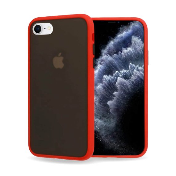 Etui do iPhone SE2022/SE2020 /8/7 czerwone silikonowe z kolorowymi przyciskami
