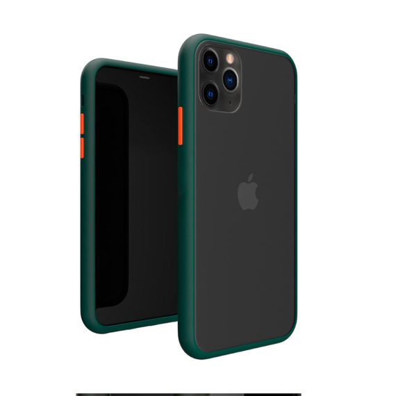 Etui do iPhone 11 Pro zielone ochronne z kolorowymi przyciskami