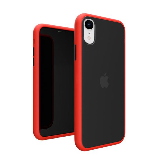 Czerwone ochronne etui z kolorowymi przyciskami do iPhone XR