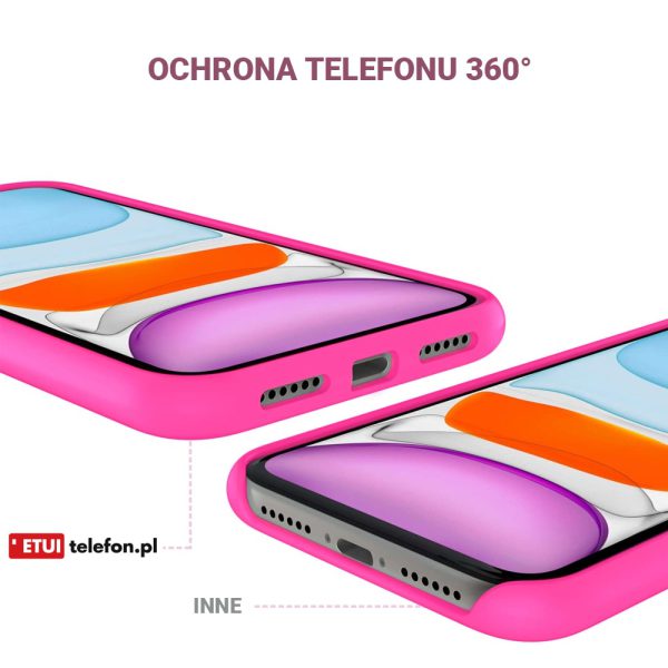 etui do iphone 11 silikonowe z mikrofibrą premium soft touch różowe 2
