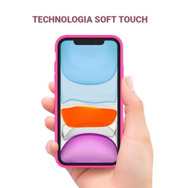 etui do iphone 11 silikonowe z mikrofibrą premium soft touch różowe 3