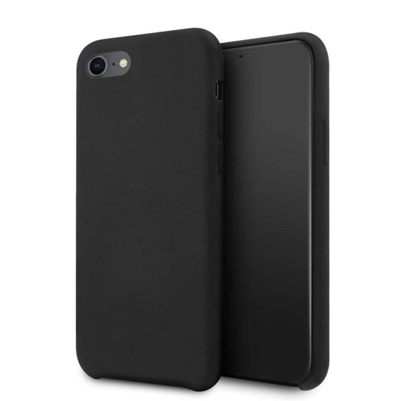 Etui do iPhone SE2020/8/7 silikonowe z mikrofibrą premium soft touch czarne