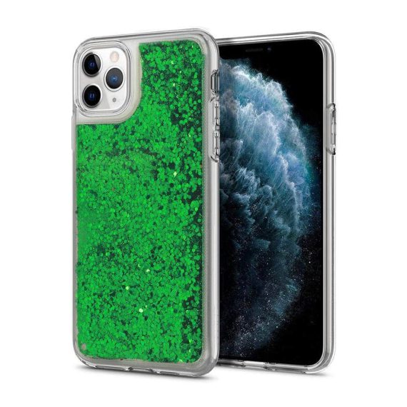 Przezroczyste silikonowe etui do IPhone 6 zielony brokat
