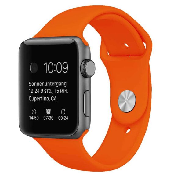 Sportowy pasek silikonowy do zegarka Apple Watch 7 / 6 / 5 / 4 / 3 / SE 38/40/41mm – kolor pomarańczowy