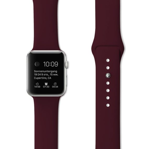 Pasek Silikonowe Na Zegarek Apple Watch 4 Wiśniowy