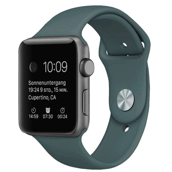 Sportowy pasek silikonowy do zegarka Apple Watch 7 / 6 / 5 / 4 / 3 / SE 42/44/45mm – kolor zimny khaki