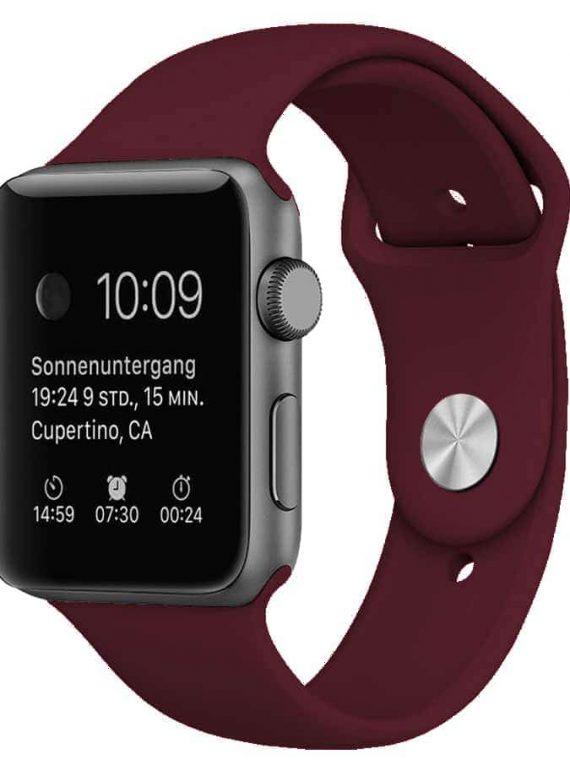 Pasek Silikonowe Na Zegarek Apple Watch 6 Wiśniowy
