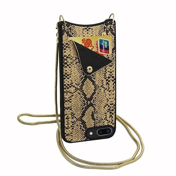 Eleganckie stylowe etui torebka złoty wężowy wzór do IPhone 7 Plus/ 8 Plus