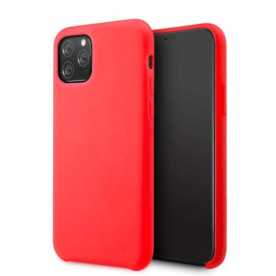 Etui do iPhone 11 Pro silikonowe z mikrofibrą soft touch, czerwone