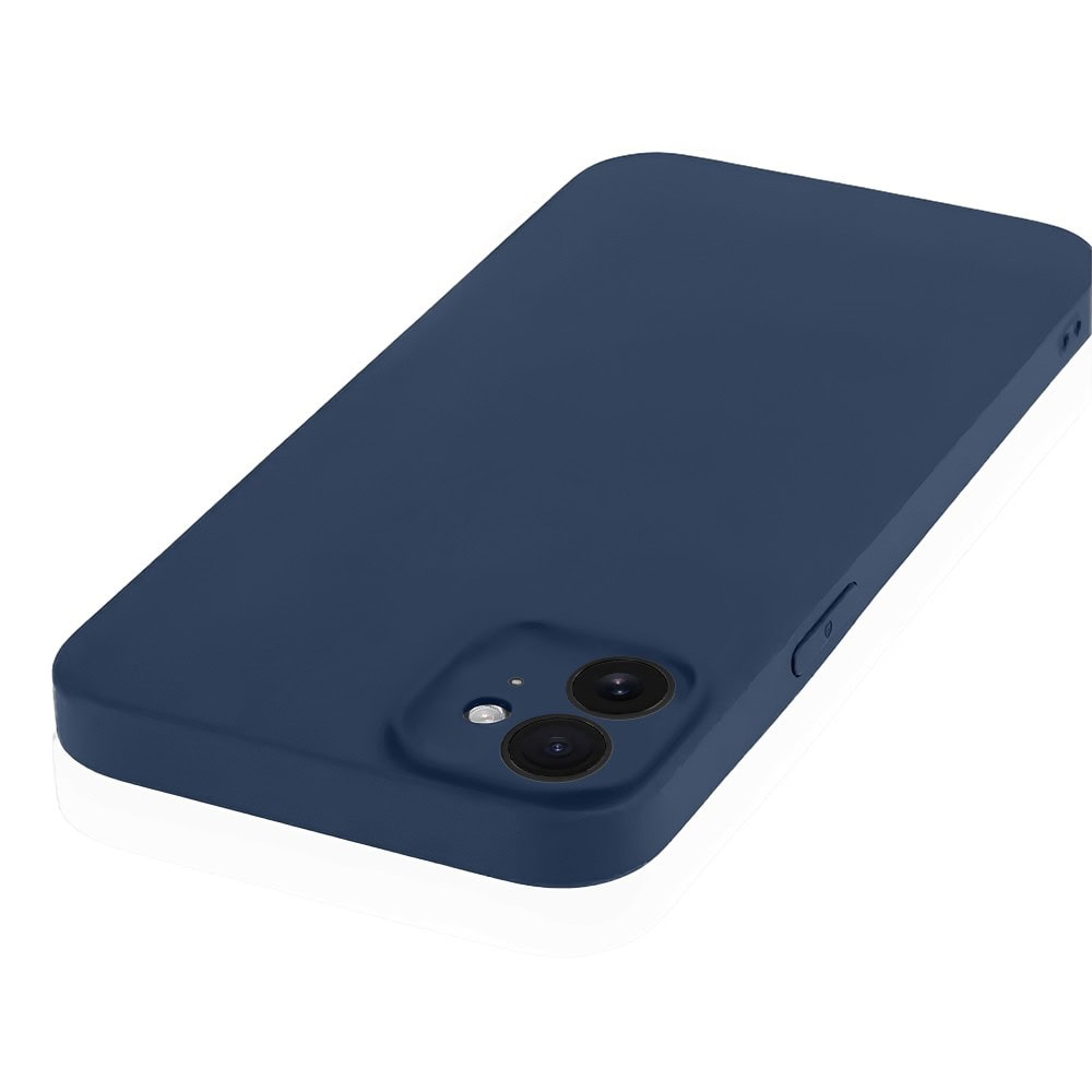 Etui do iPhone 11 silikonowe z mikrofibrą soft touch z osłoną na aparat, granatowe (4)