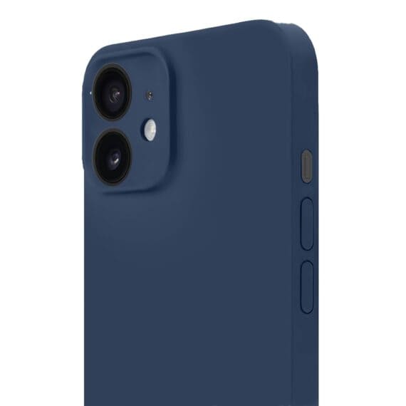 Etui do iPhone 11 silikonowe z mikrofibrą soft touch z osłoną na aparat, granatowe (6)