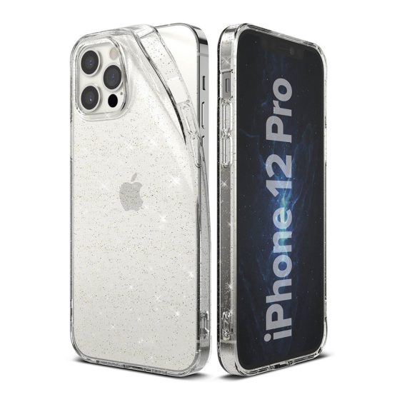 Etui do iPhone 12 Pro transparentne przeźroczyste z brokatem