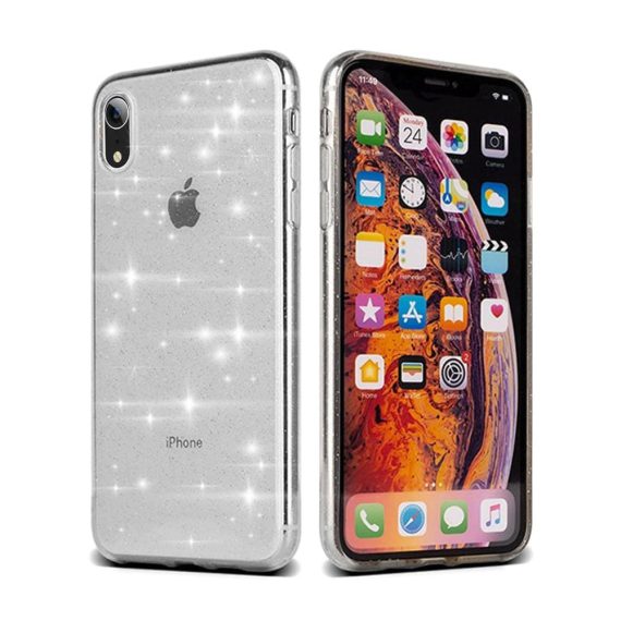 Etui do iPhone XR transparentne świecące z brokatem crystal Glitter