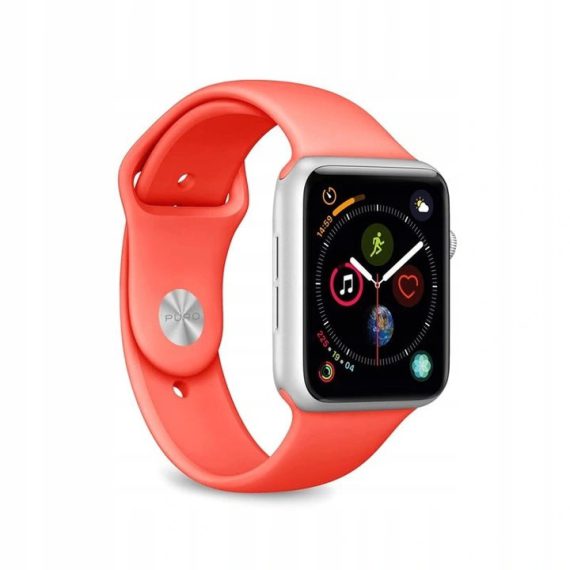 Sportowy pasek silikonowy do zegarka Apple Watch Series 3-9 / SE 38/40/41mm – nektarynkowy melonowy