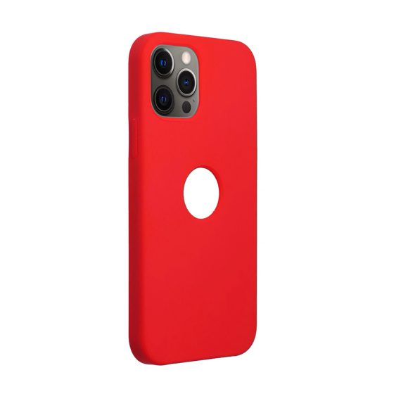 Etui do iPhone 12 Pro Max silikonowe cienkie z widocznym logo czerwone