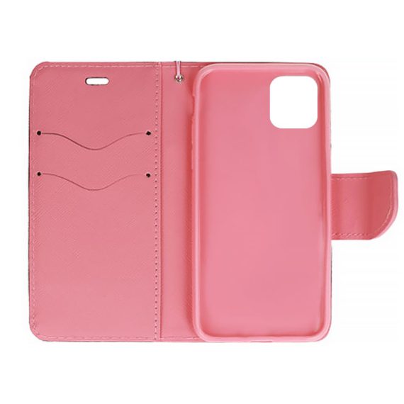 Etui Do Iphone 12 12 Pro Skórzane Ochronne Czarno Różowe 1
