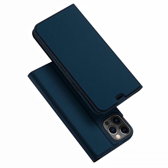 Etui do iPhone 12 Pro z klapką eleganckie niebieskie
