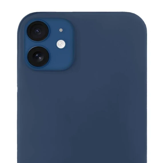 Etui do iPhone 12 Mini silikonowe z mikrofibrą soft touch, granatowe (3)