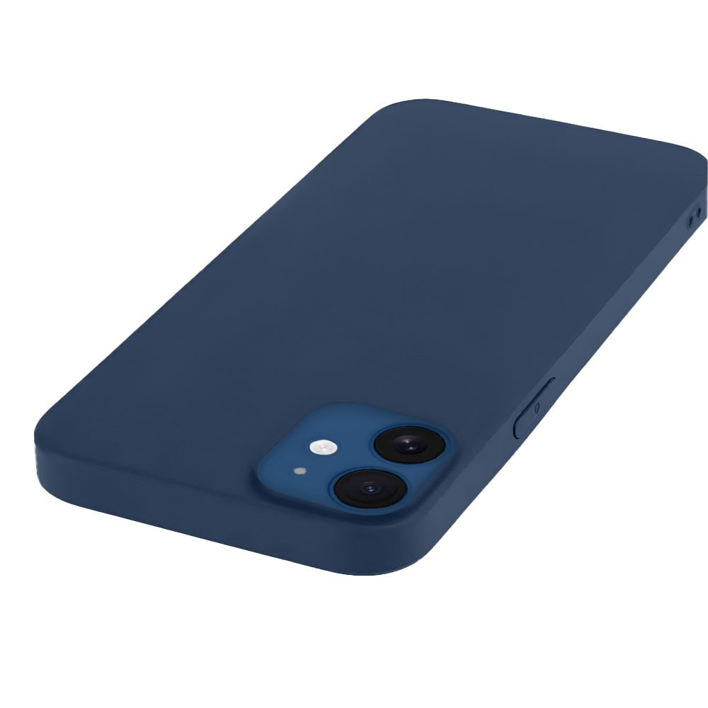 Etui do iPhone 12 Mini silikonowe z mikrofibrą soft touch, granatowe (4)